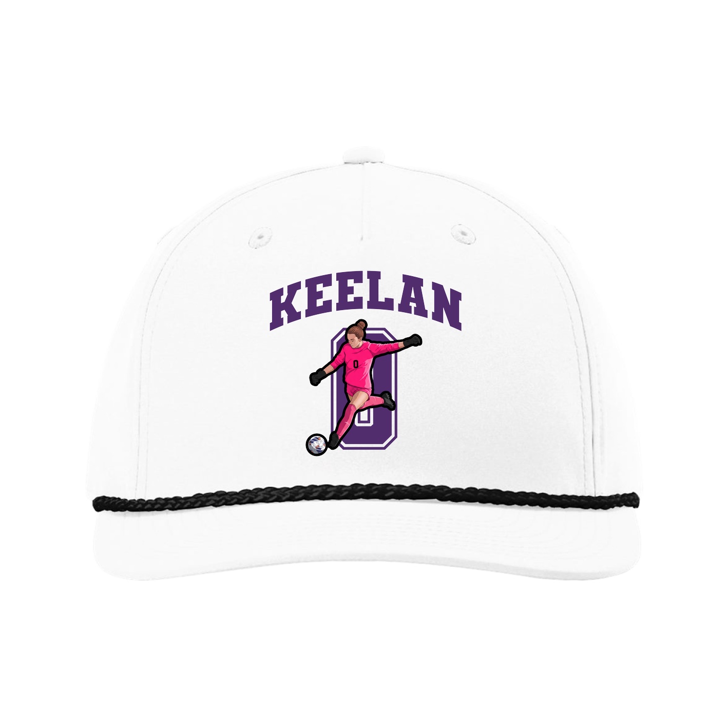 Five-Panel Classic Rope Cap — Number in White