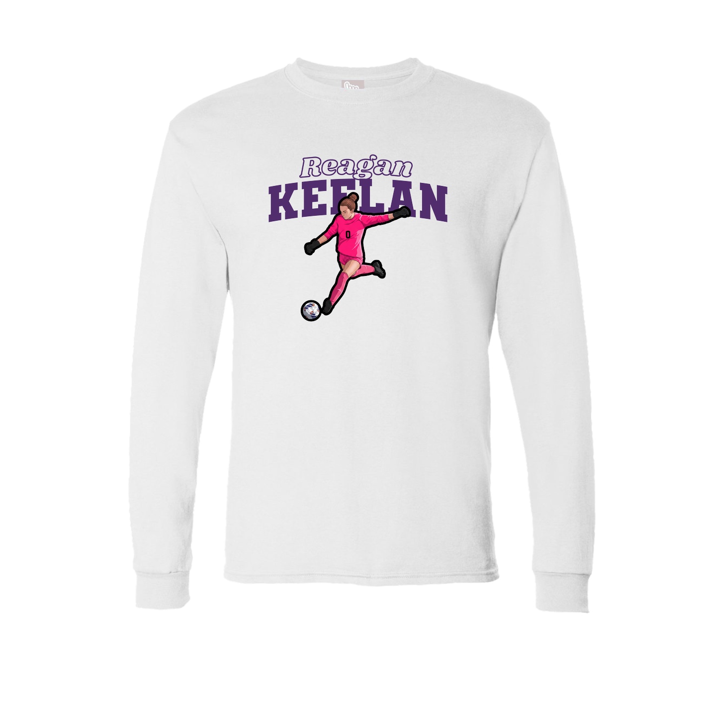 Long Sleeve Tee — Name Arch in White