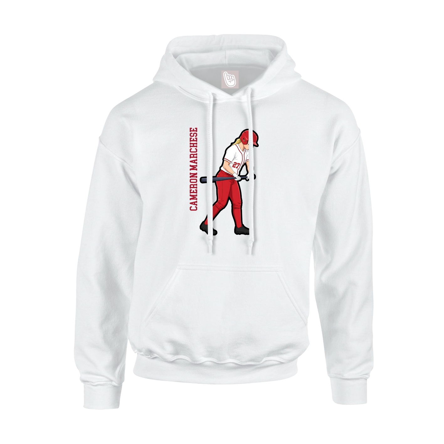 Youth Hoodie — Name Vertical in White