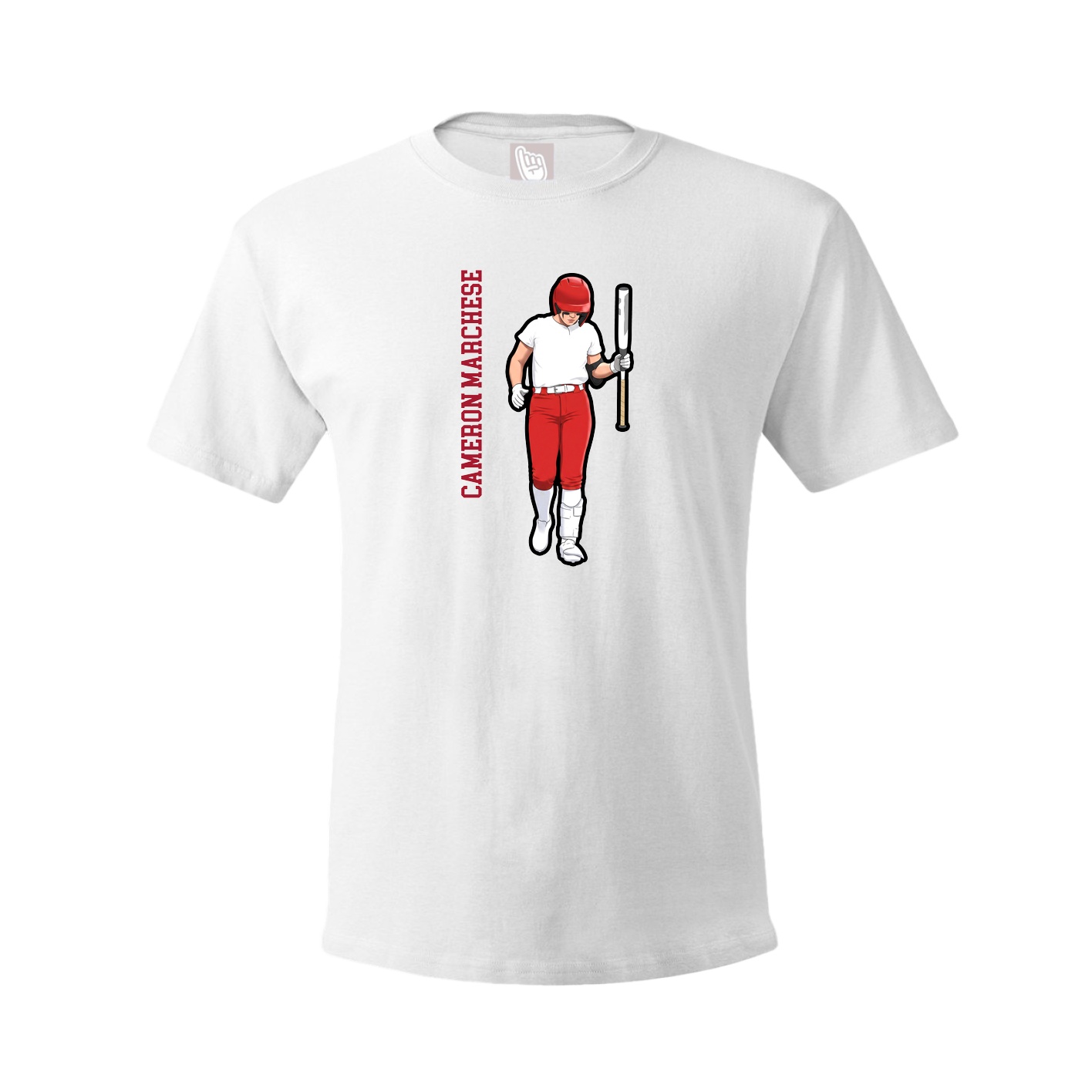 Youth Tee — Name Vertical in White
