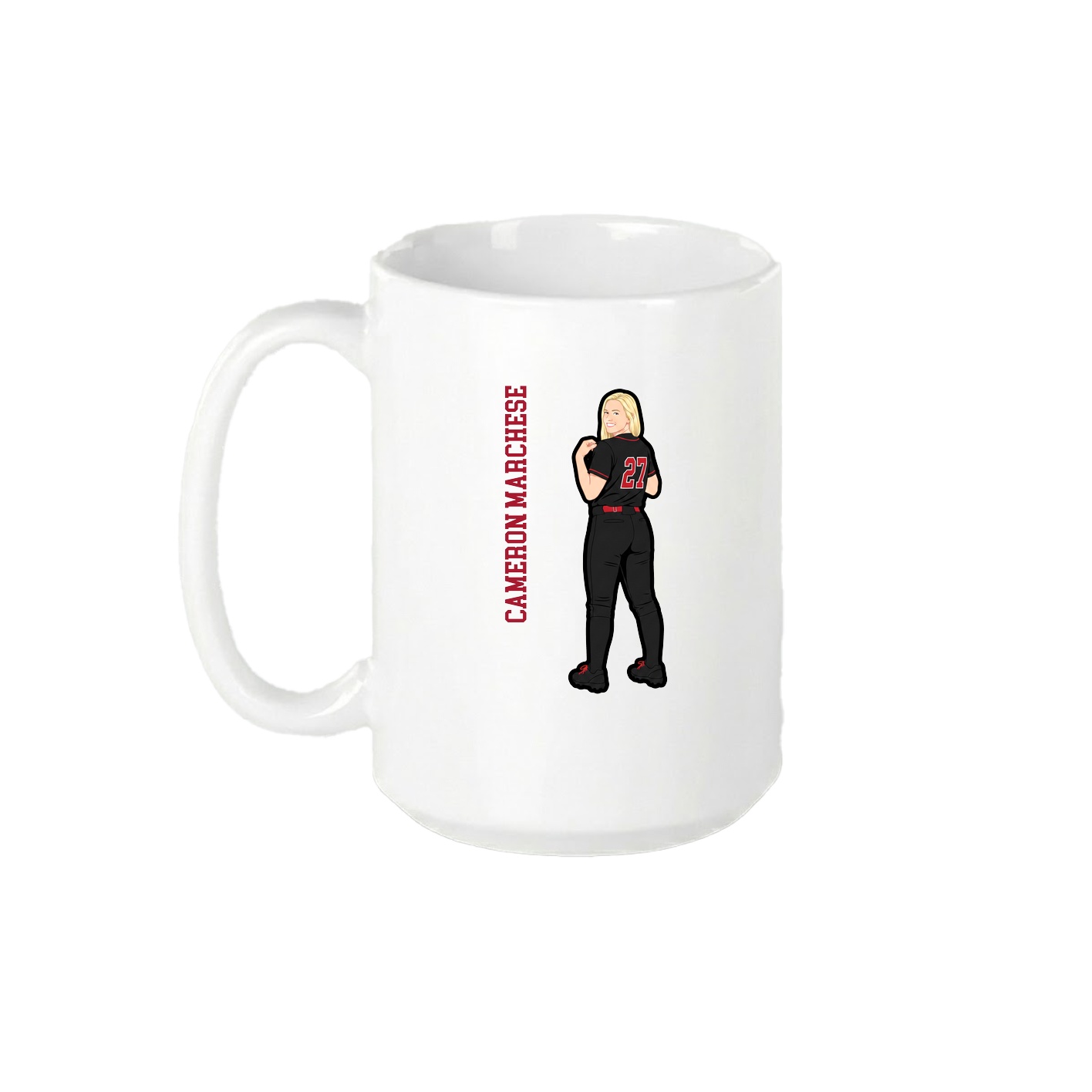 15oz Coffee Mug — Name Vertical in White