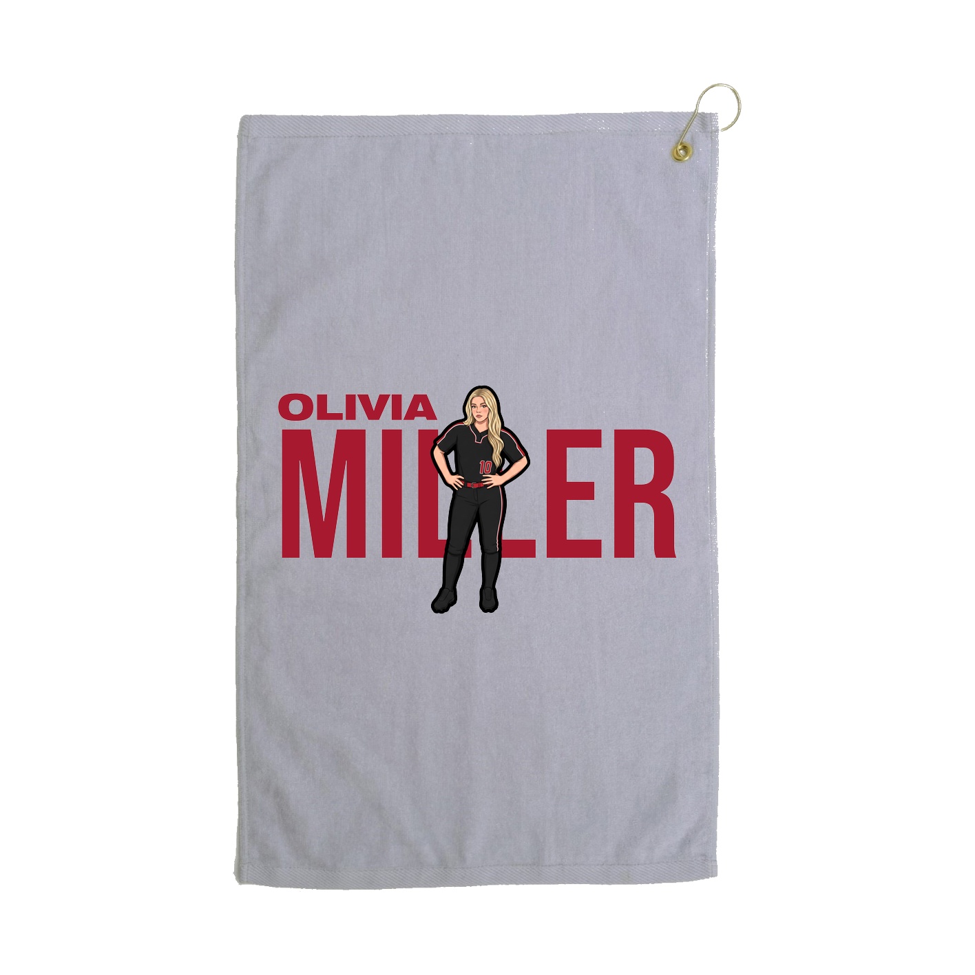 Golf Towel — Player Name in Grey