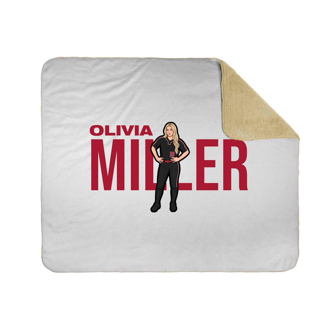 Throw Blanket — Player Name in White