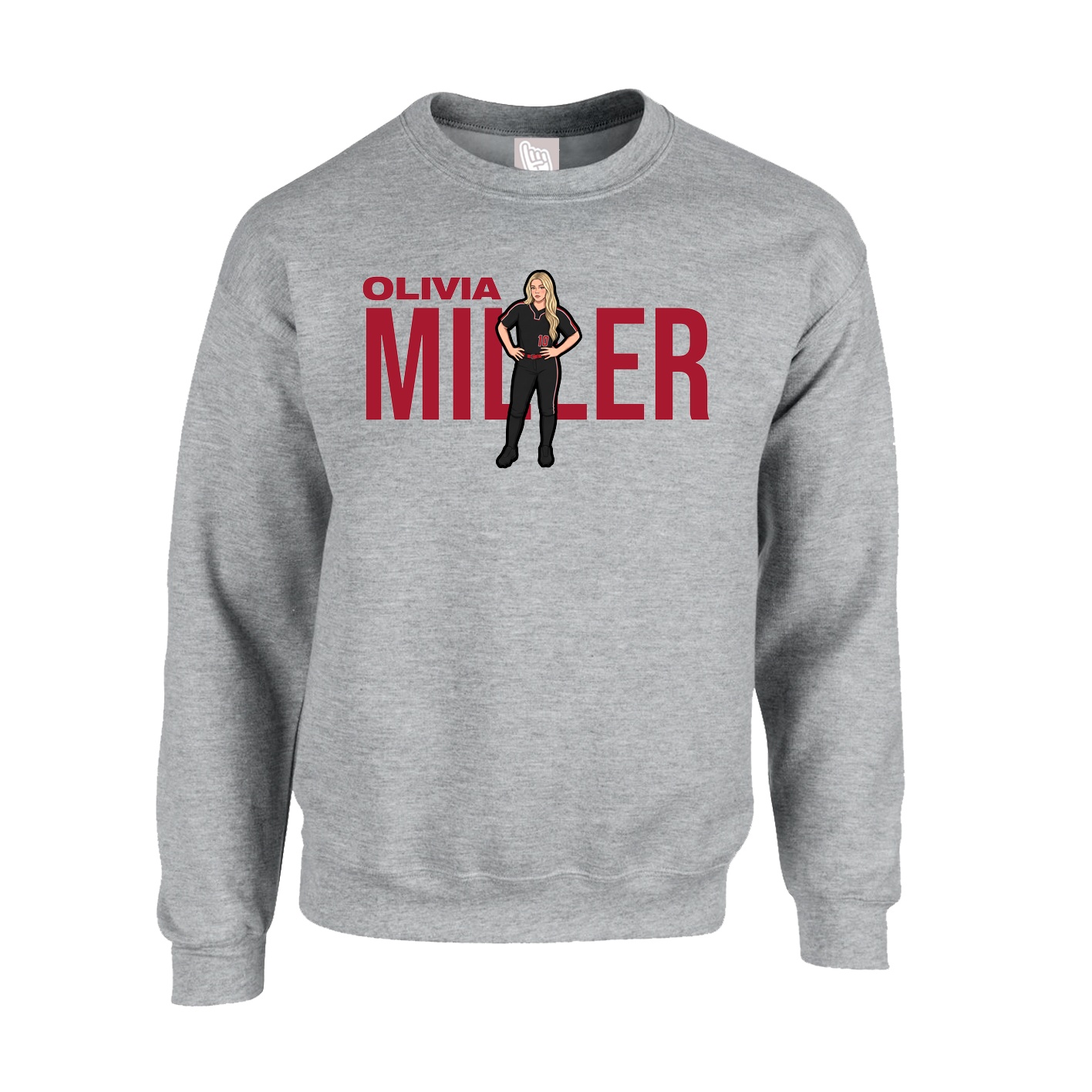 Fleece Crew — Player Name in Grey