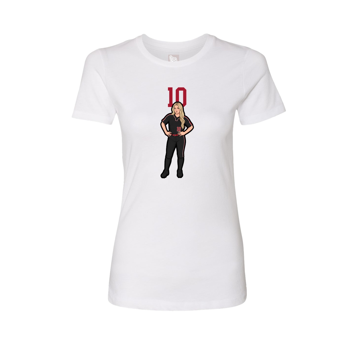 Fitted Women's Tee — Number Top in White