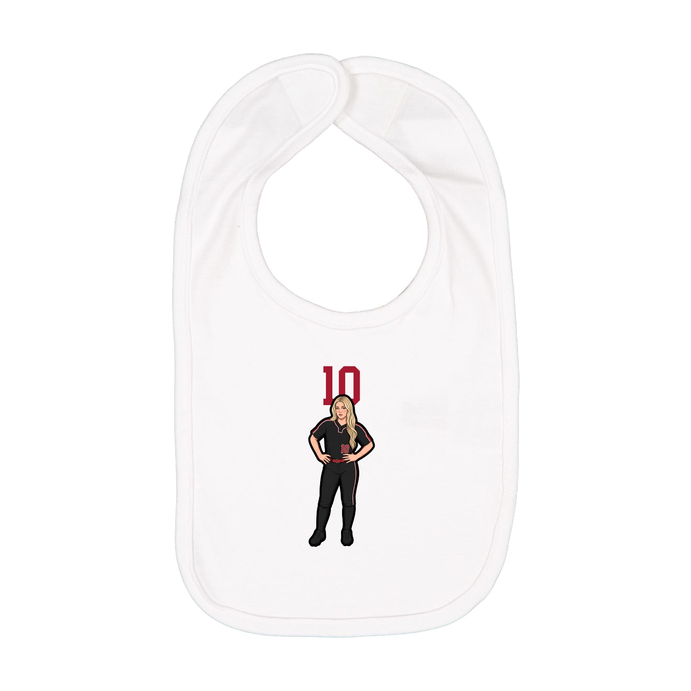 Infant Bib — Number Top in White