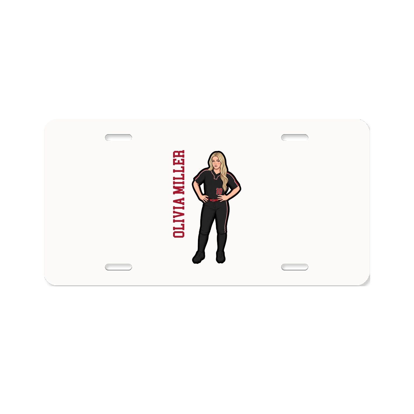 License Plate — Name Vertical in Classic