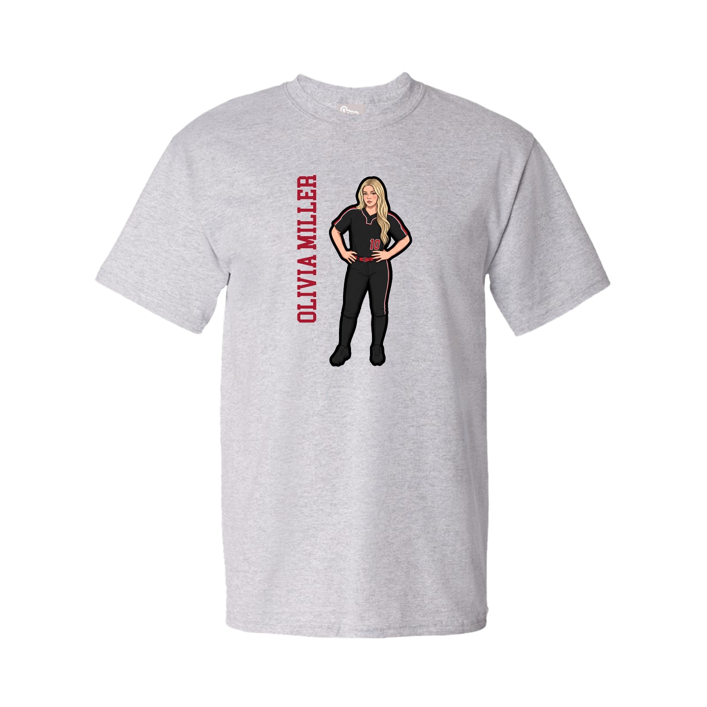 Tee — Name Vertical in Grey