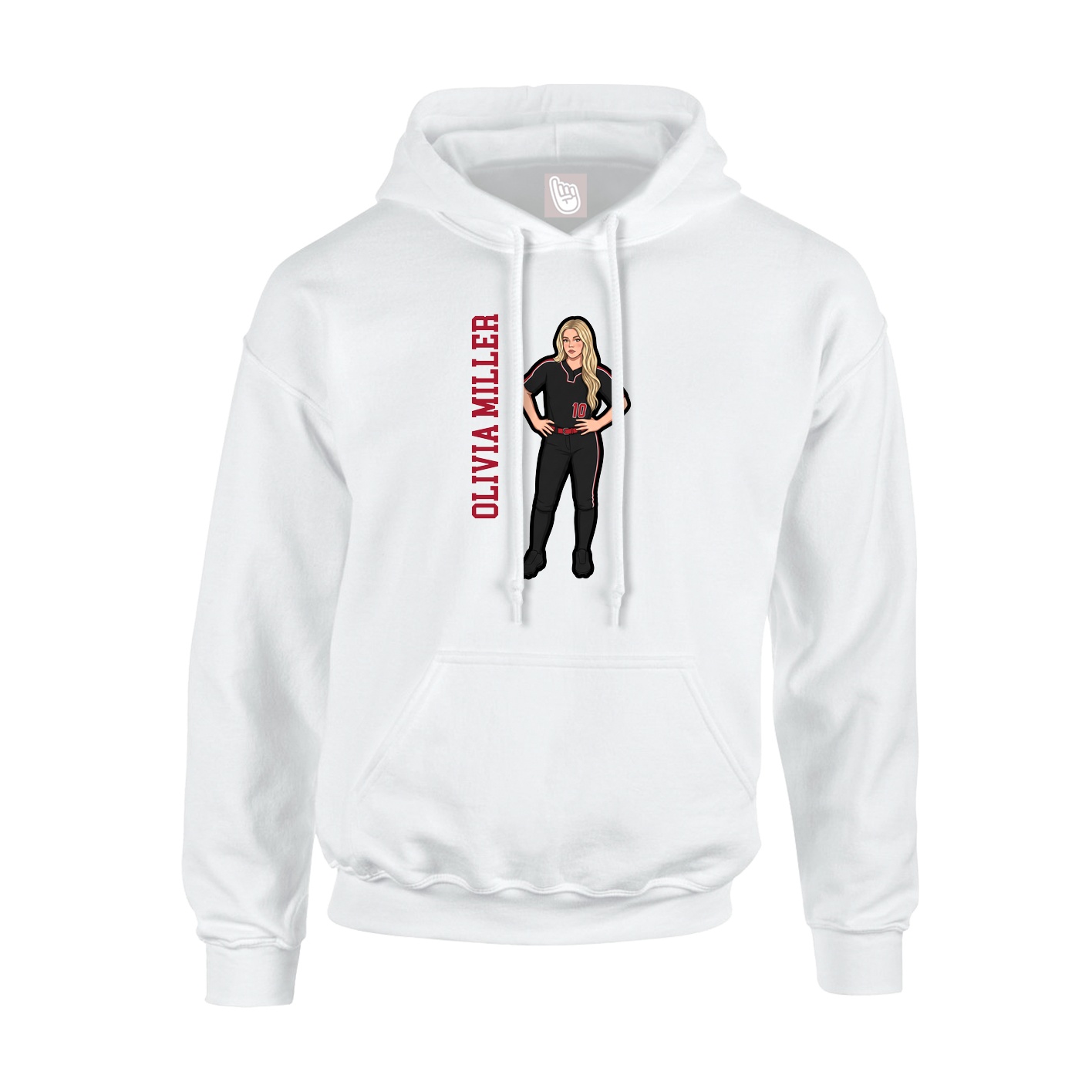 Hoodie — Name Vertical in White