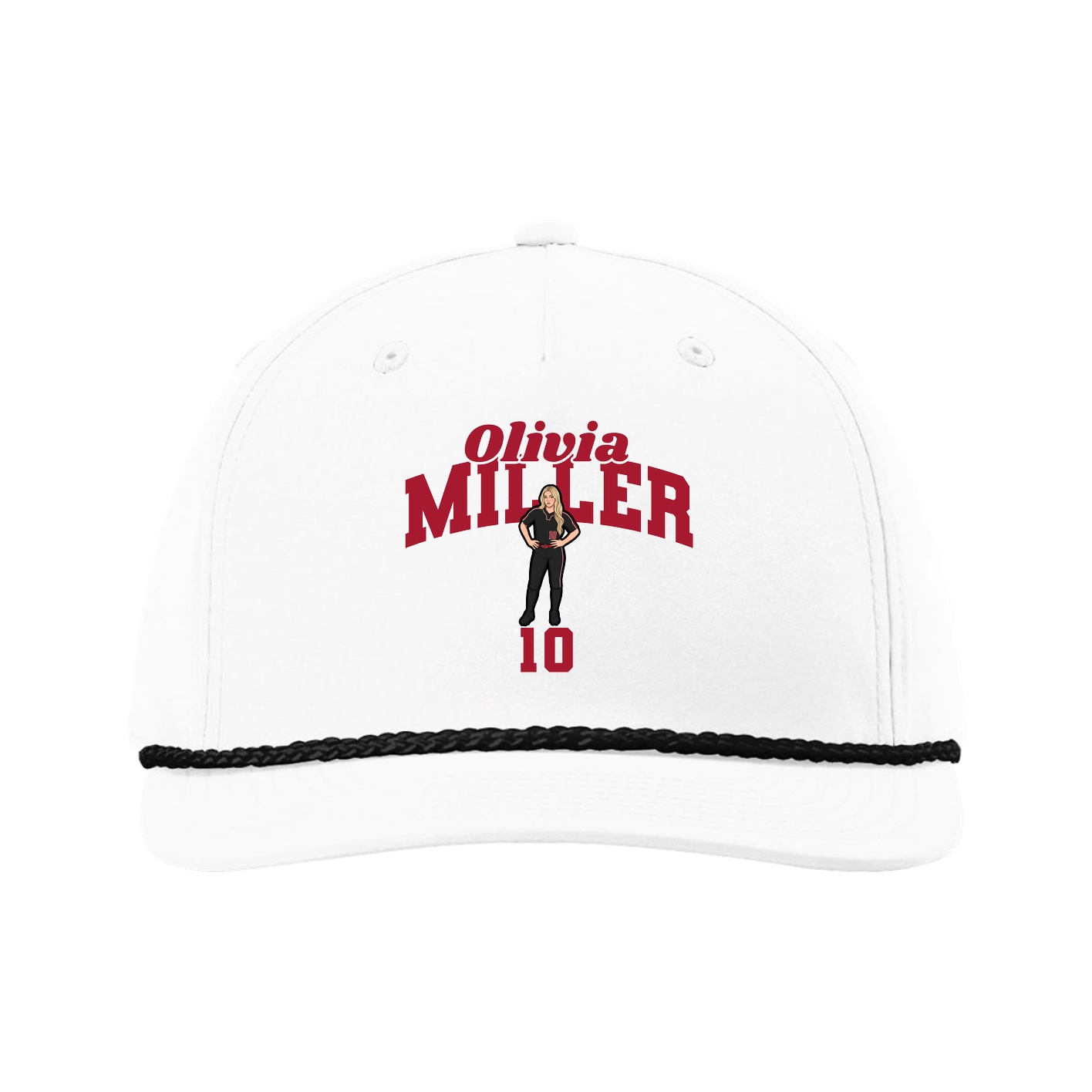 Five-Panel Classic Rope Cap — Signature Arch in White