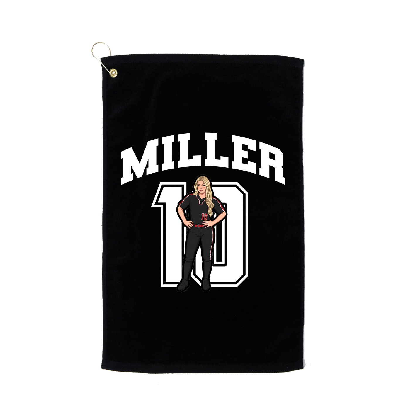 Golf Towel — Number in Black