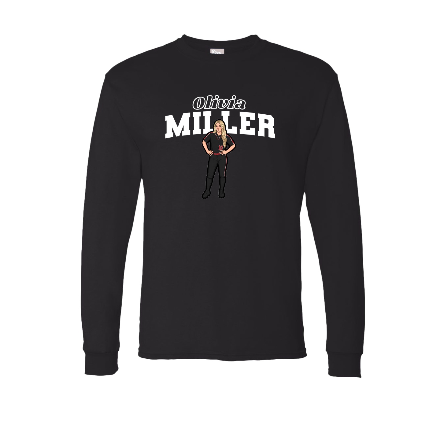 Long Sleeve Tee — Name Arch in Black