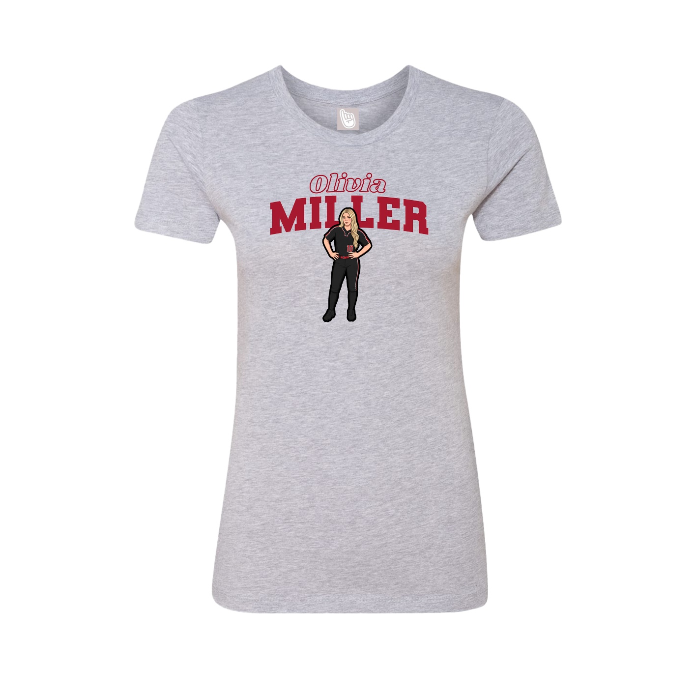 Fitted Women's Tee — Name Arch in Grey