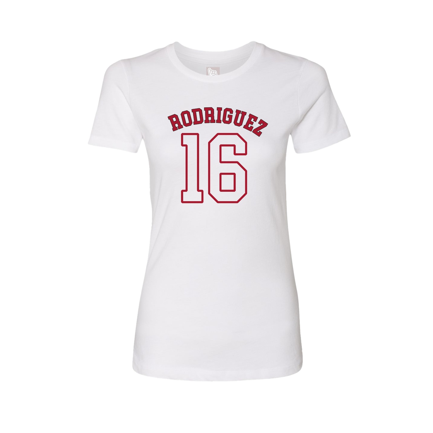Fitted Women's Tee — Shirsey Arch in White