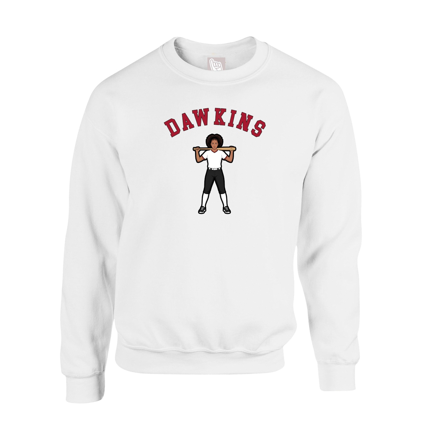 Fleece Crew — Shirsey Arch in White