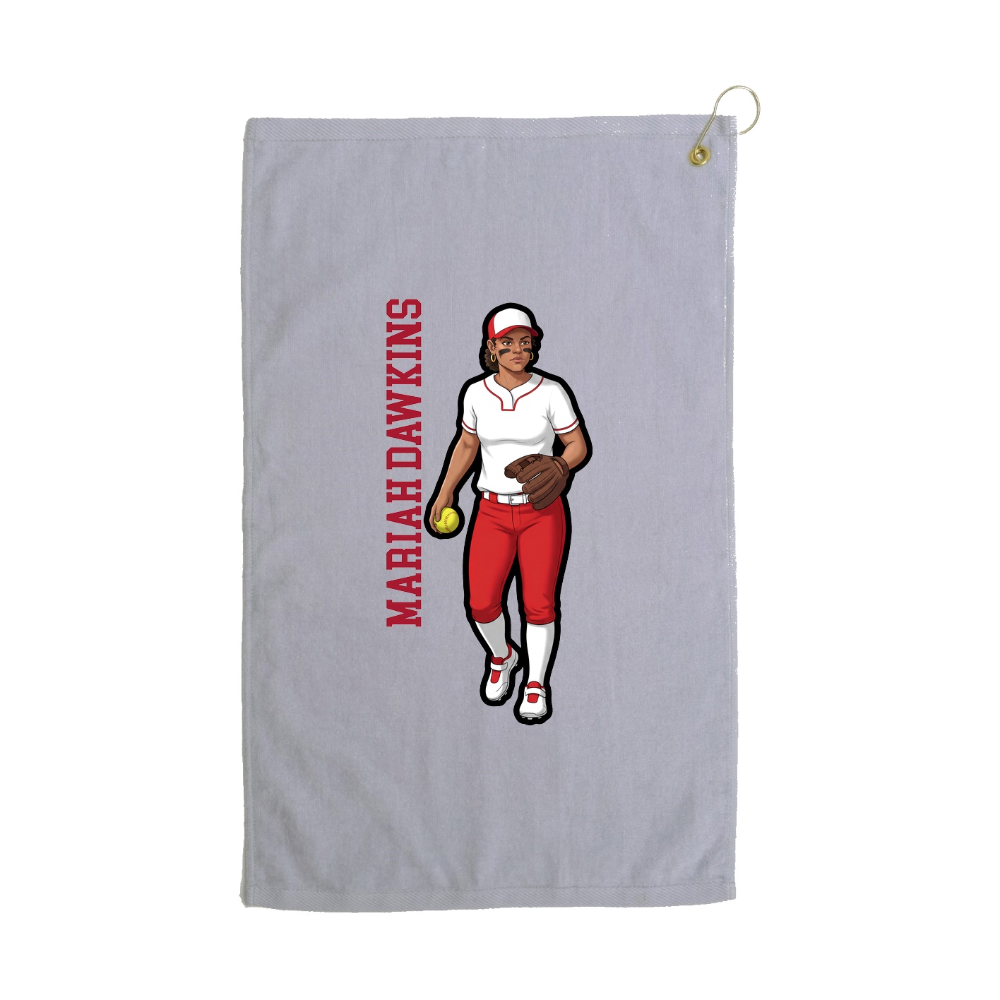 Golf Towel — Name Vertical in Grey