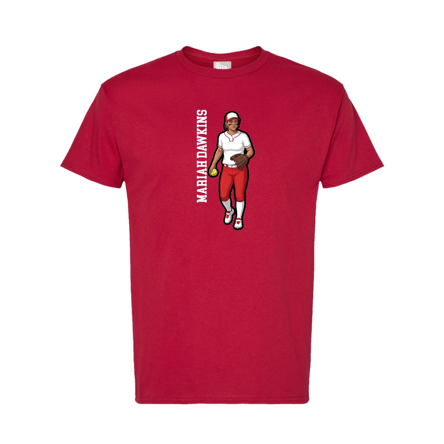 Tee — Name Vertical in Crimson