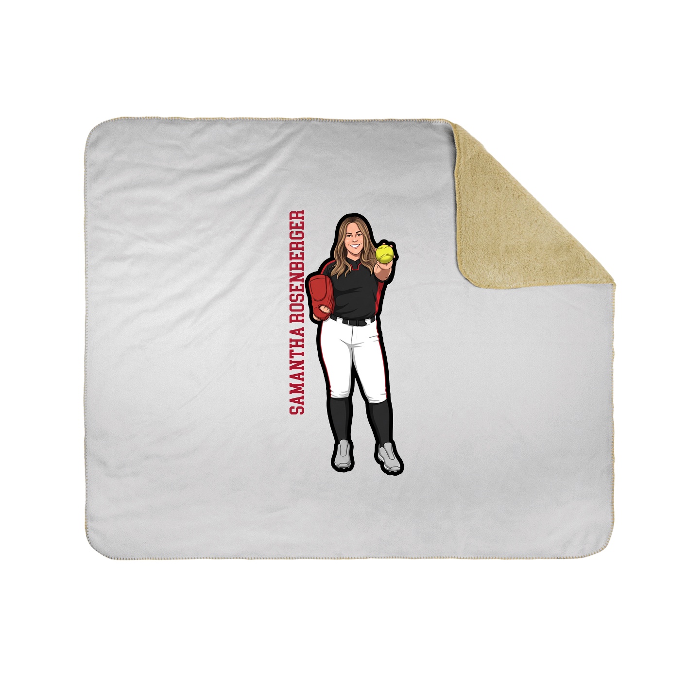 Throw Blanket — Name Vertical in White
