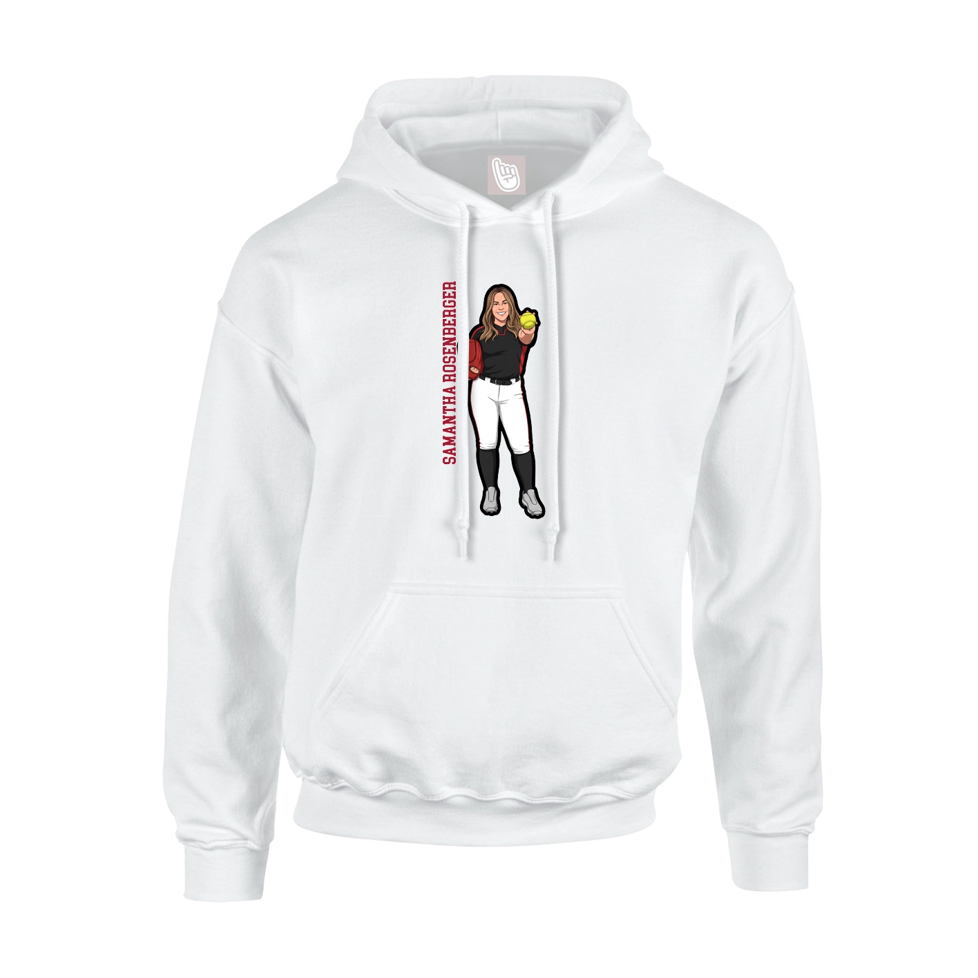 Youth Hoodie — Name Vertical in White