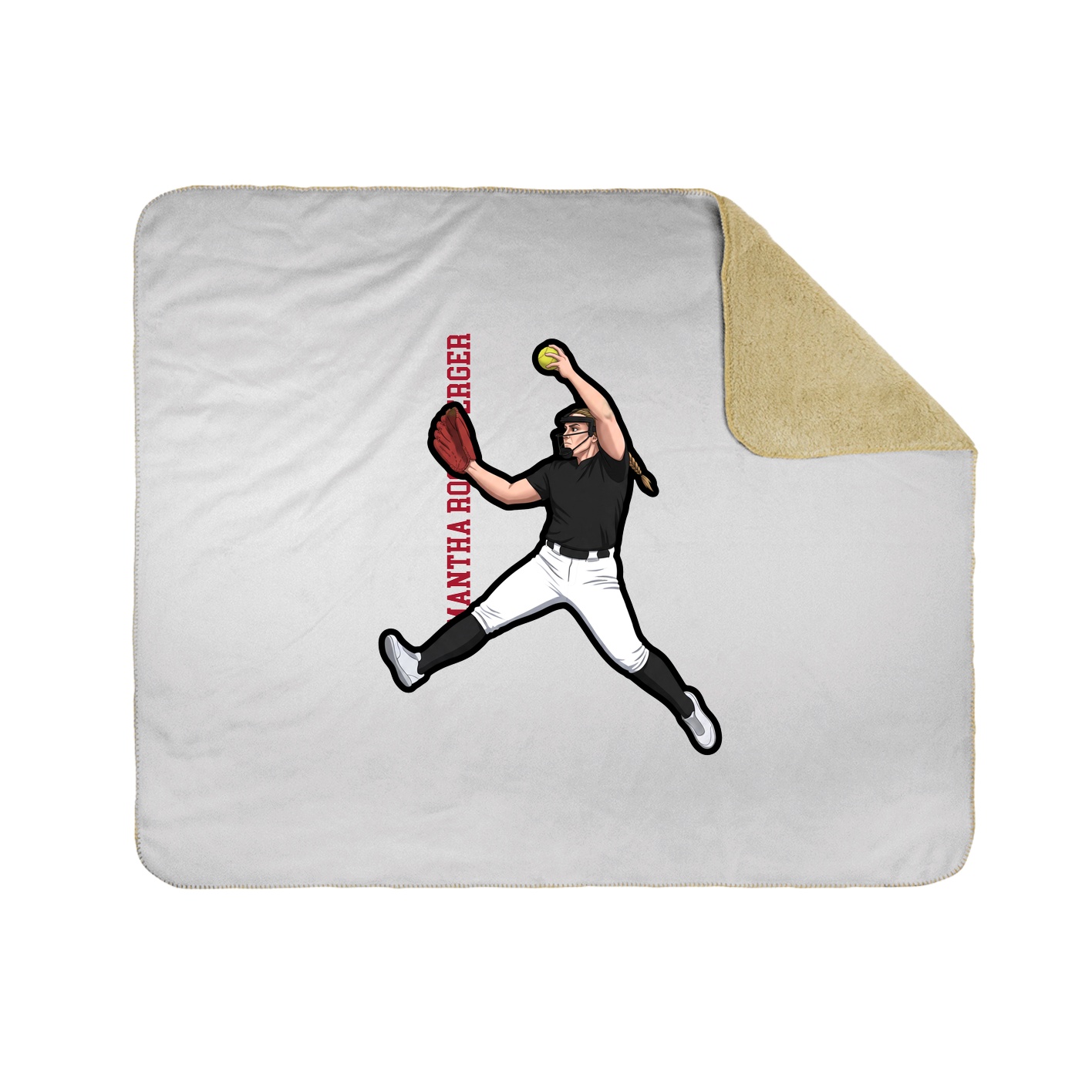 Throw Blanket — Name Vertical in White