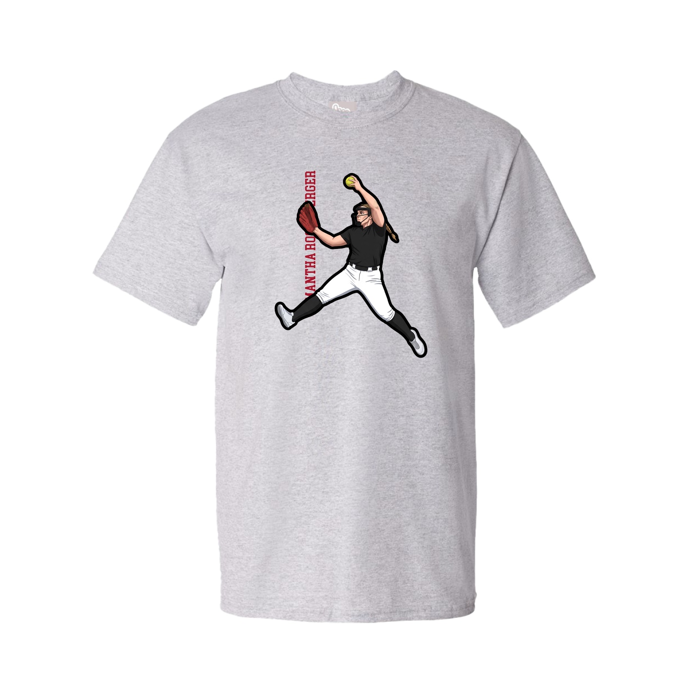 Youth Tee — Name Vertical in Grey