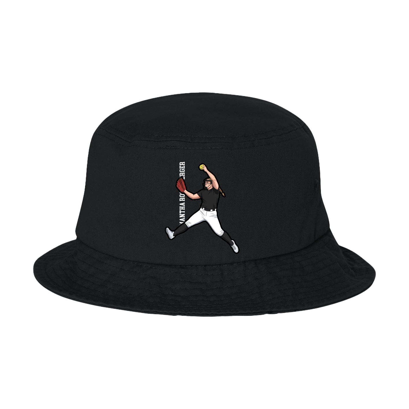 Bucket Cap — Name Vertical in Black