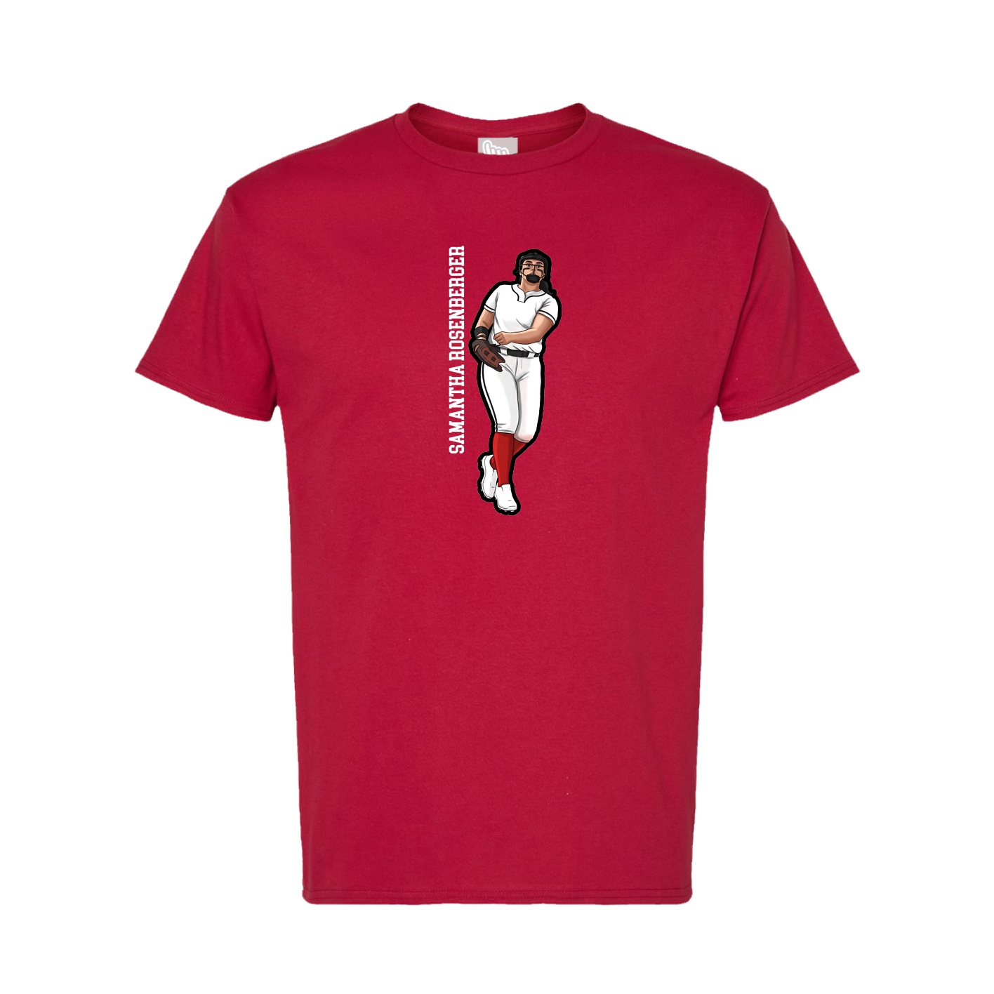 Tee — Name Vertical in Crimson