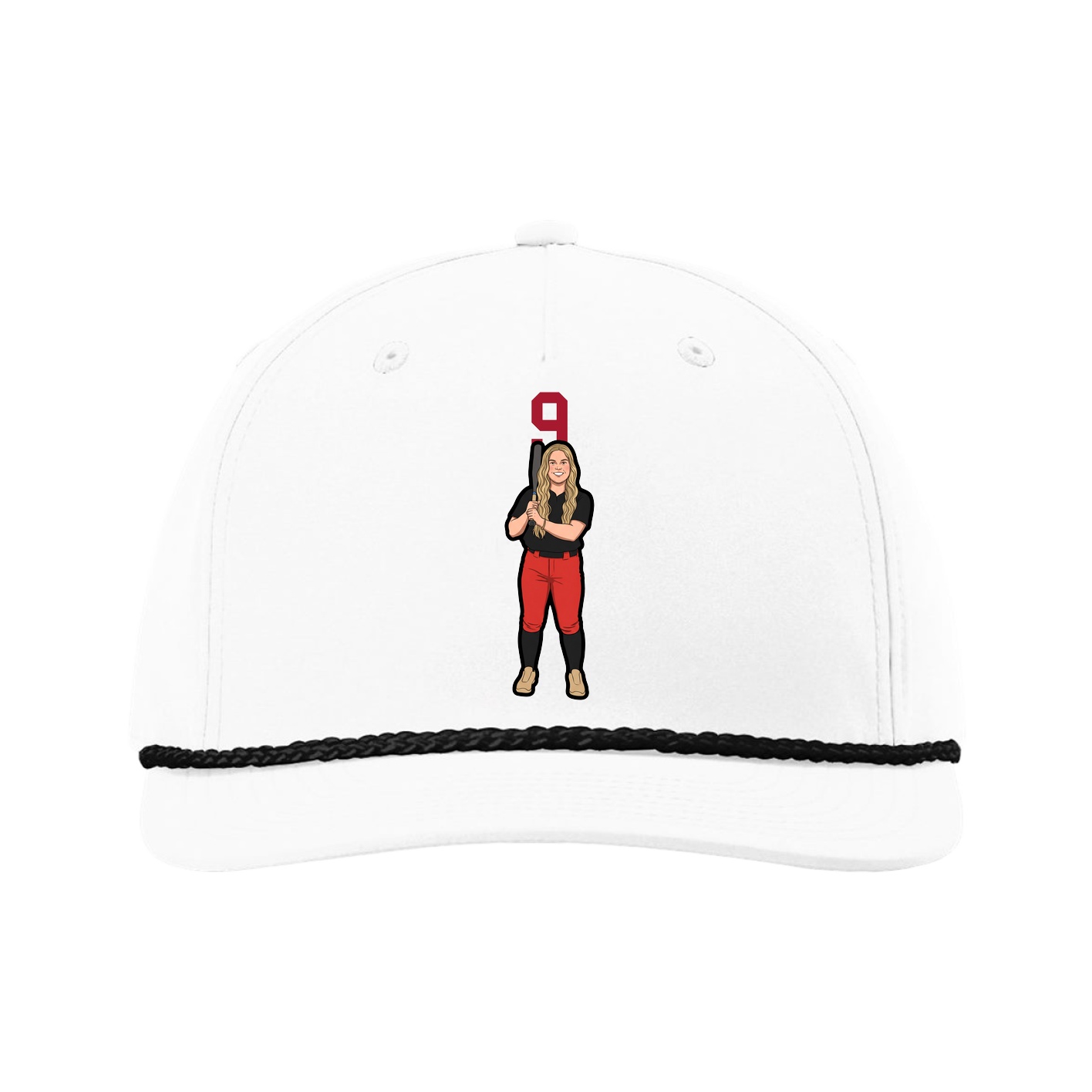 Five-Panel Classic Rope Cap — Number Top in White