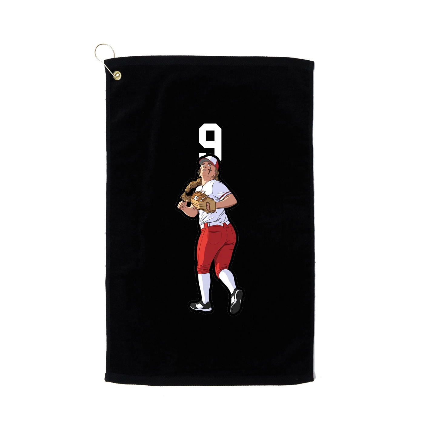 Golf Towel — Number Top in Black