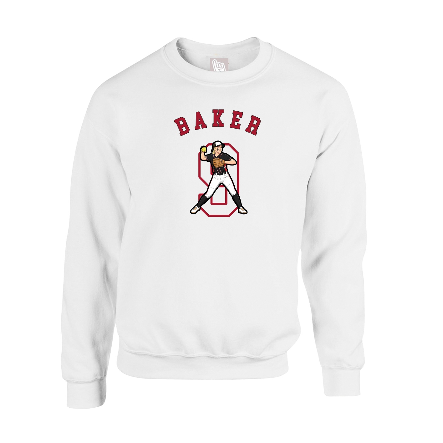 Fleece Crew — Shirsey Arch in White