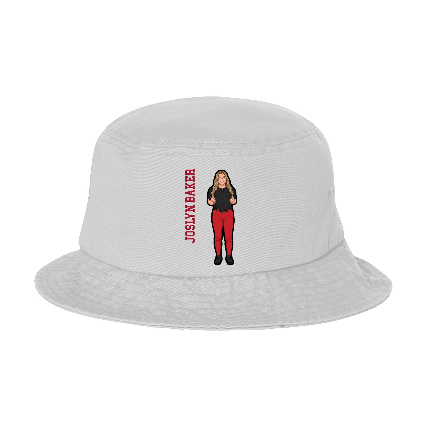 Bucket Cap — Name Vertical in White