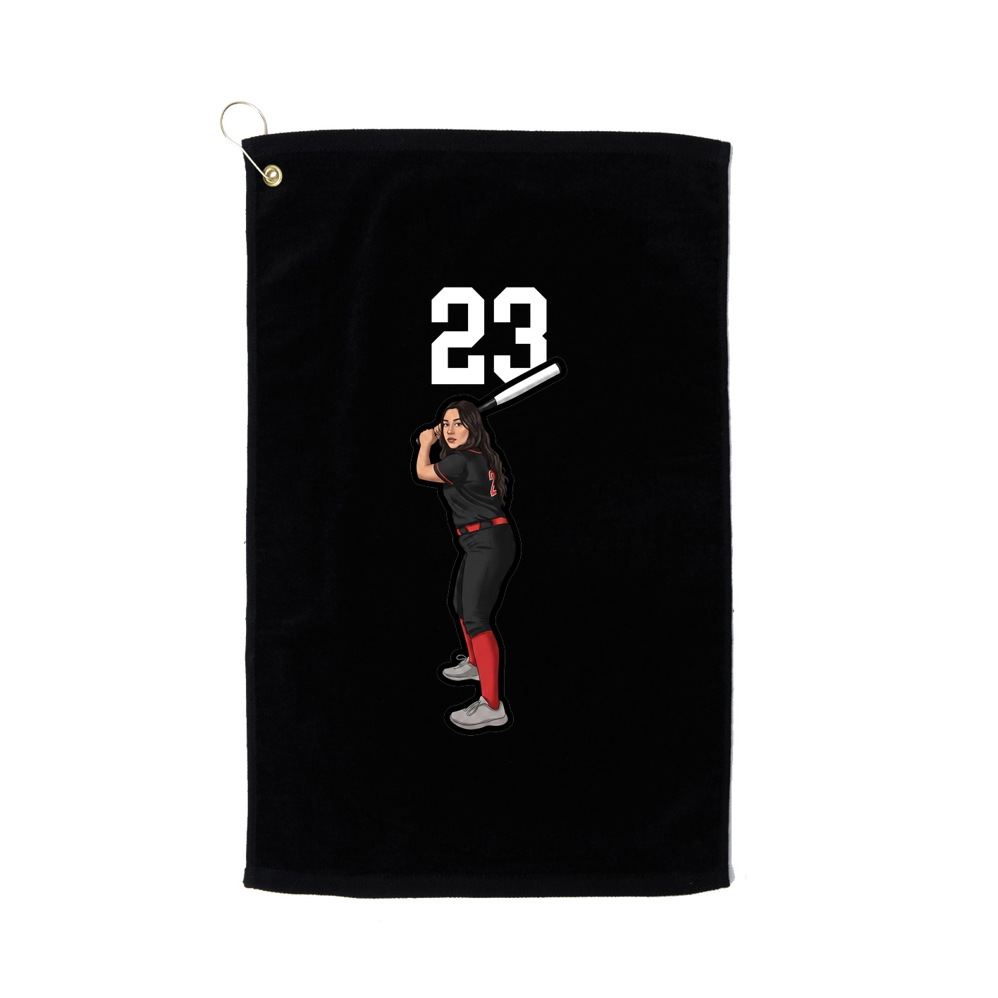 Golf Towel — Number Top in Black