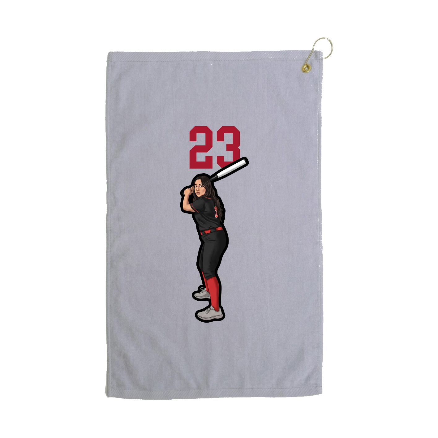 Golf Towel — Number Top in Grey