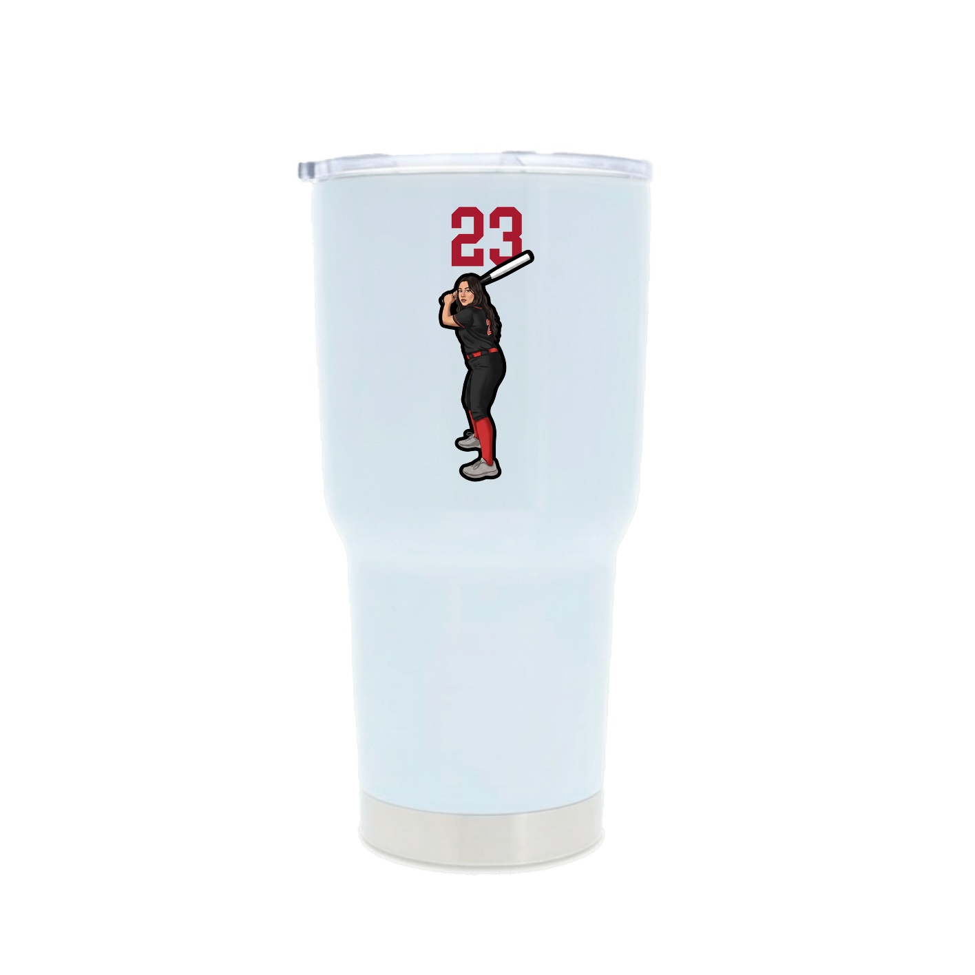 30oz Stainless Steel Tumbler — Number Top in White