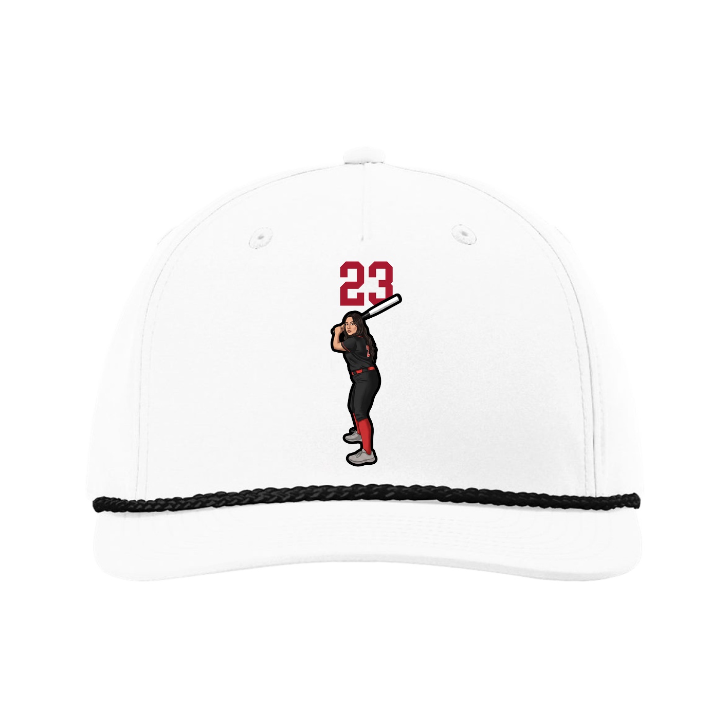 Five-Panel Classic Rope Cap — Number Top in White