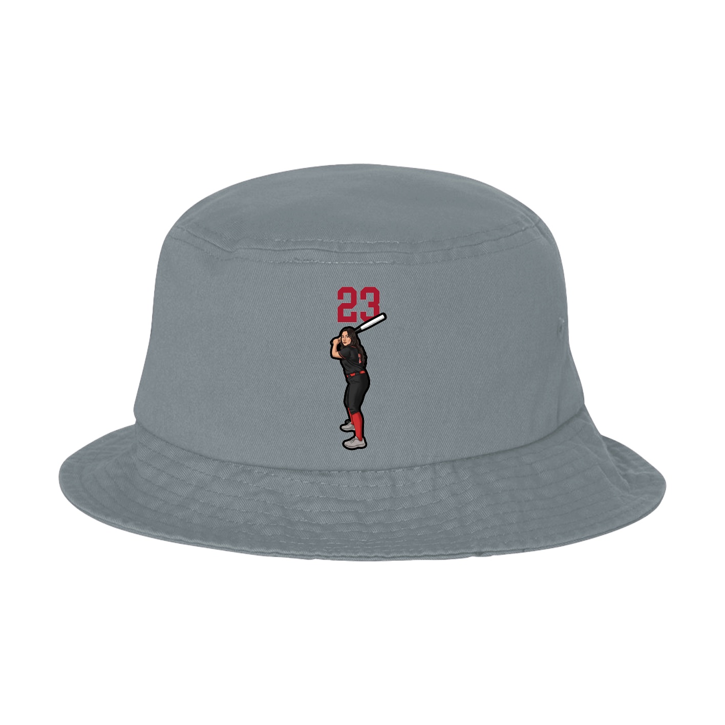 Bucket Cap — Number Top in Grey