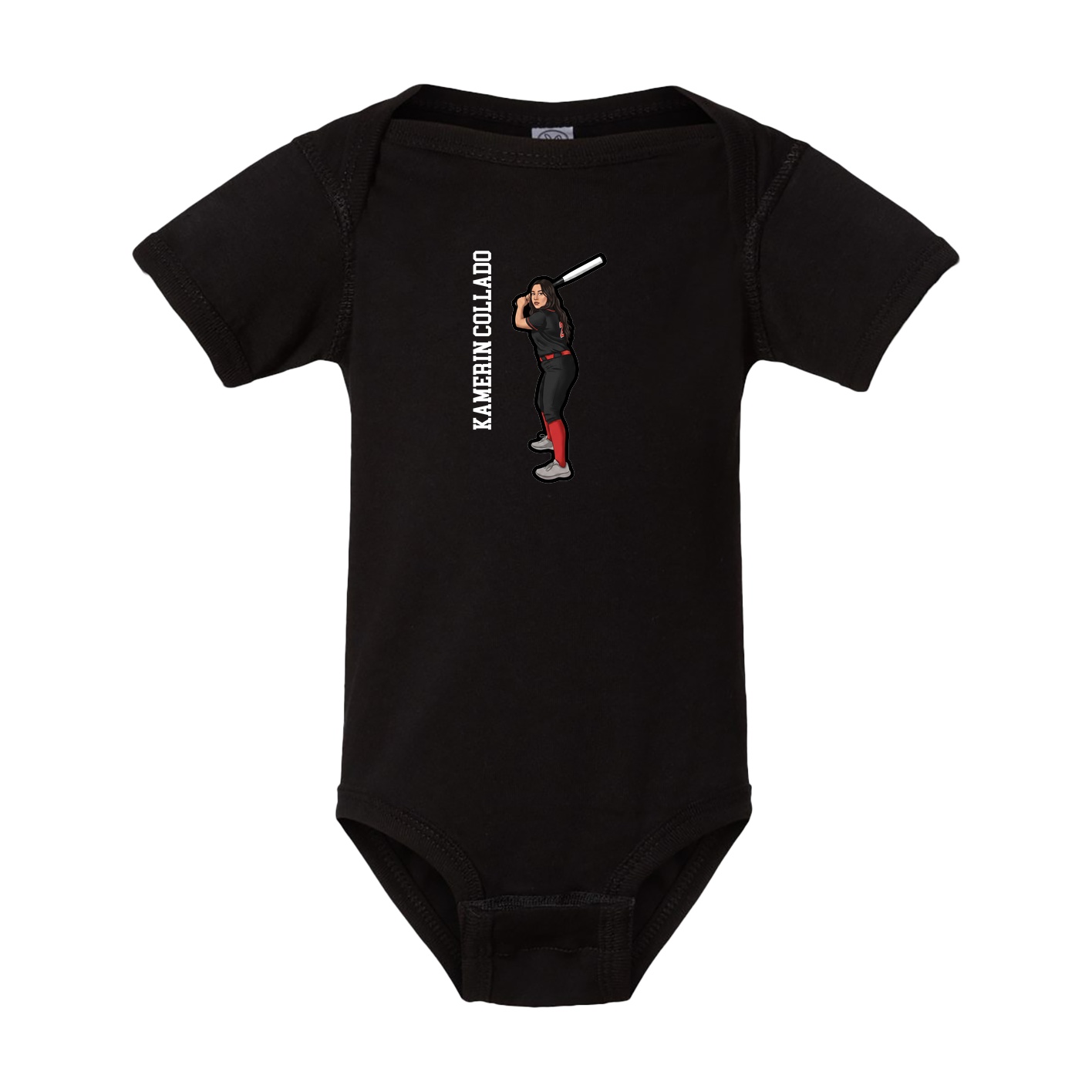 Baby Onesie — Name Vertical in Black