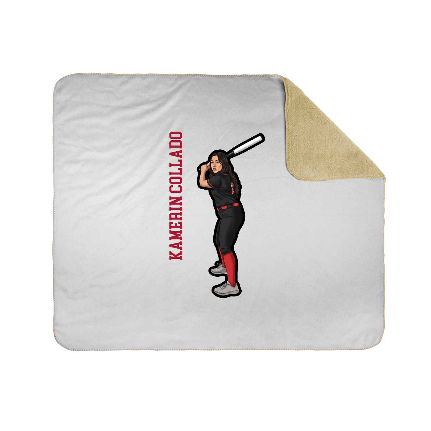Throw Blanket — Name Vertical in White