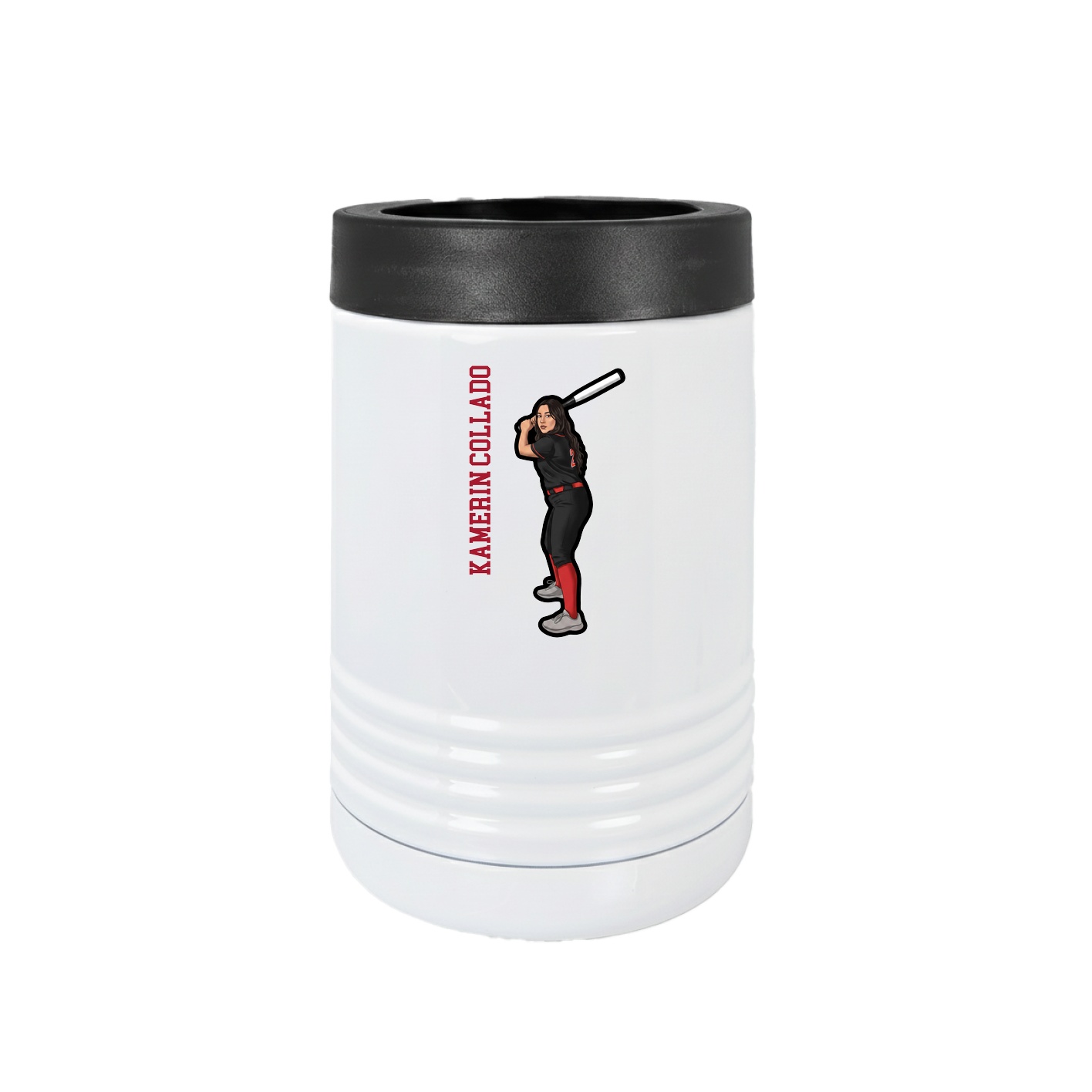 Beverage Holder — Name Vertical in White