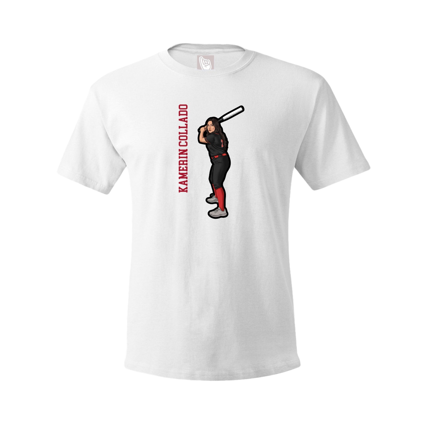 Youth Tee — Name Vertical in White