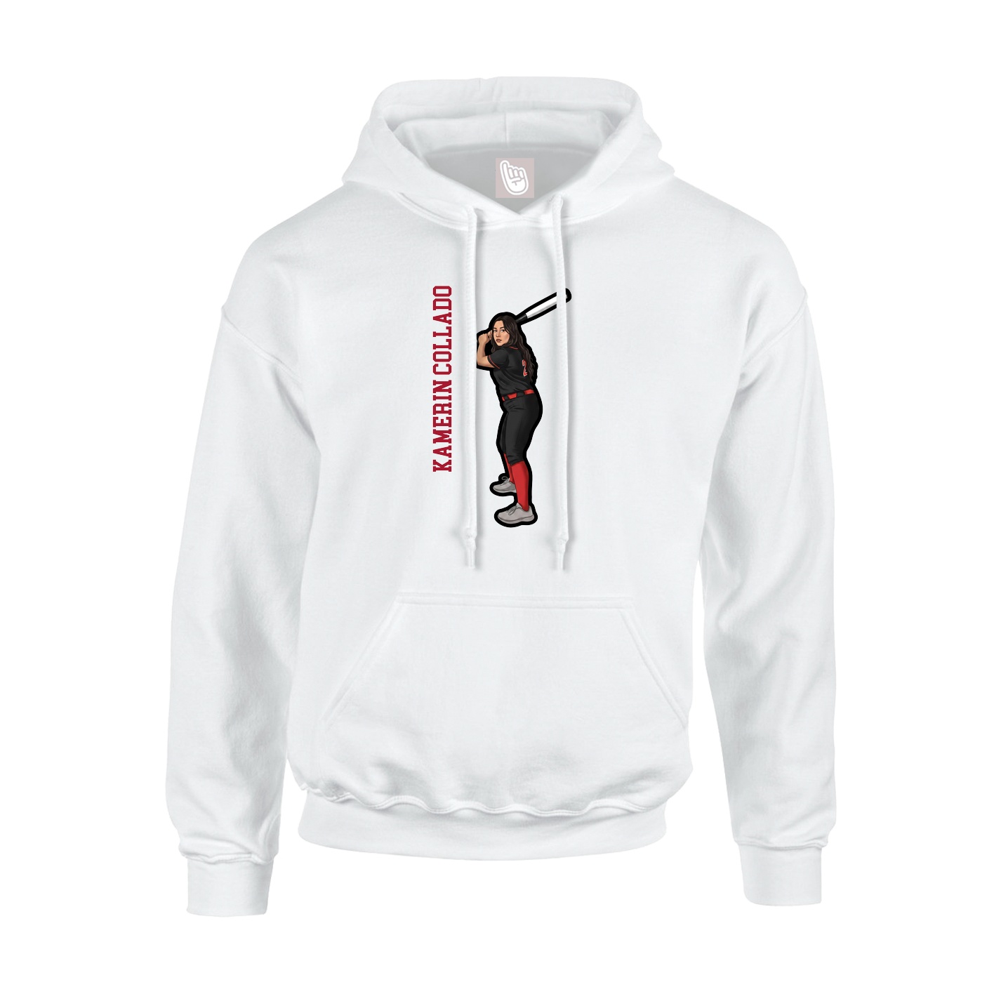 Youth Hoodie — Name Vertical in White