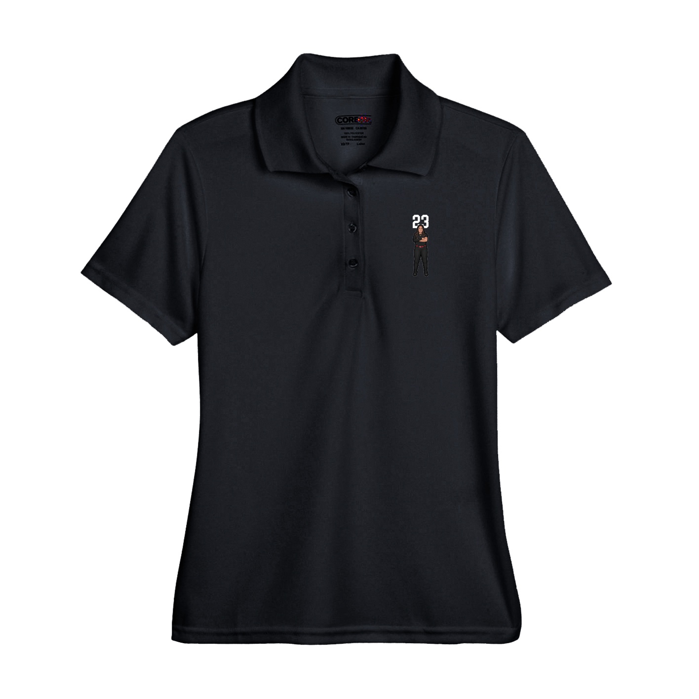 Performance Polo — Number Top in Black