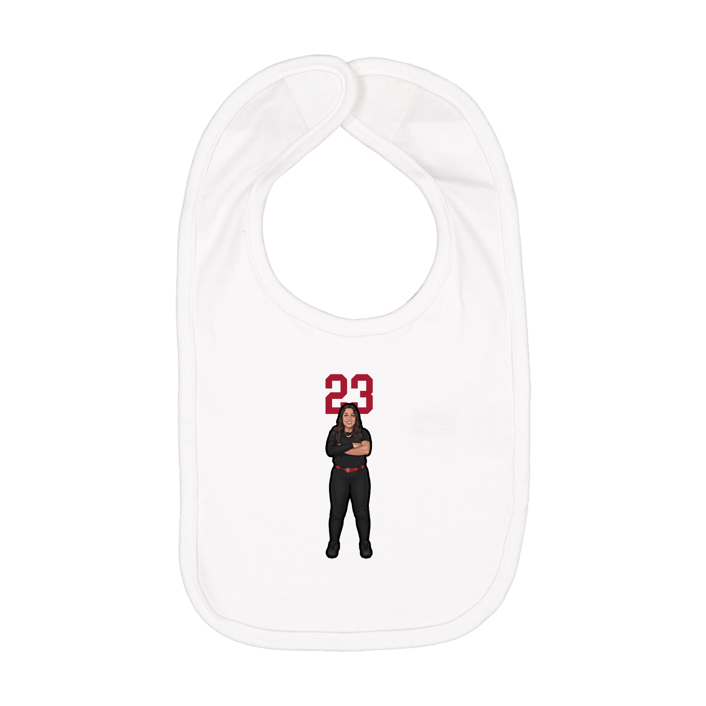 Infant Bib — Number Top in White