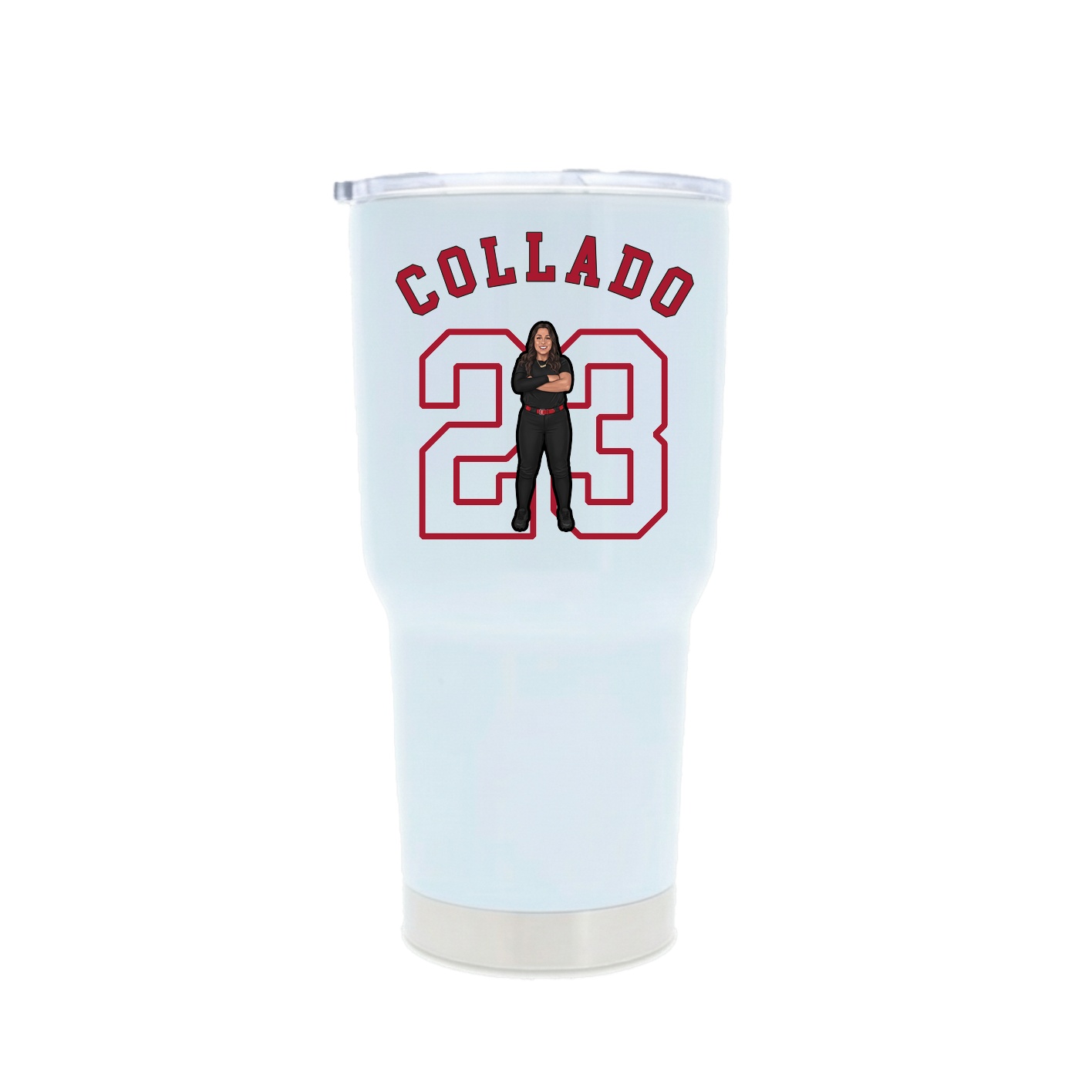 30oz Stainless Steel Tumbler — Shirsey Arch in White