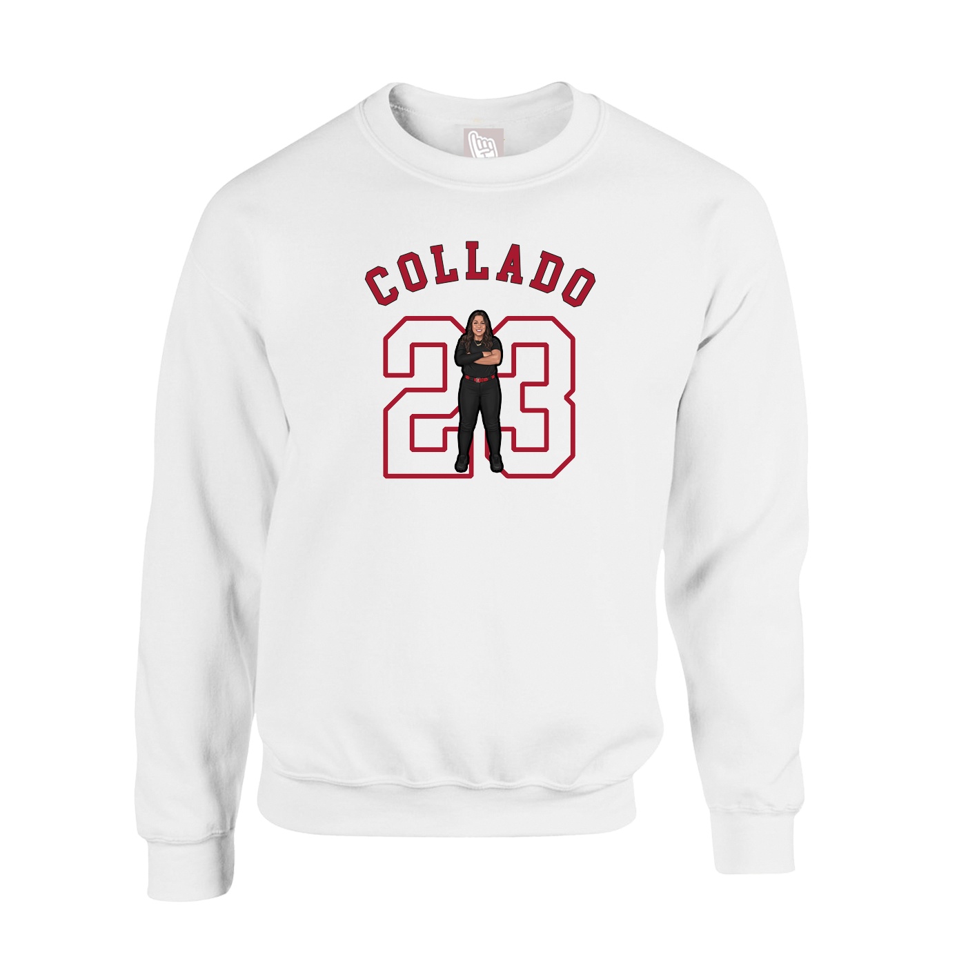 Fleece Crew — Shirsey Arch in White