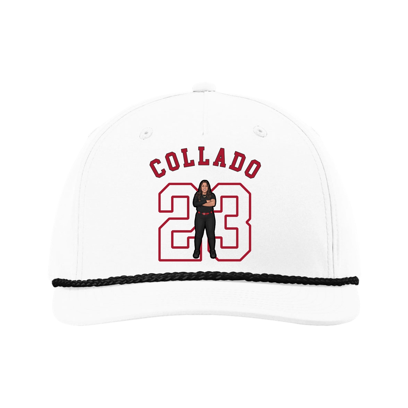 Five-Panel Classic Rope Cap — Shirsey Arch in White