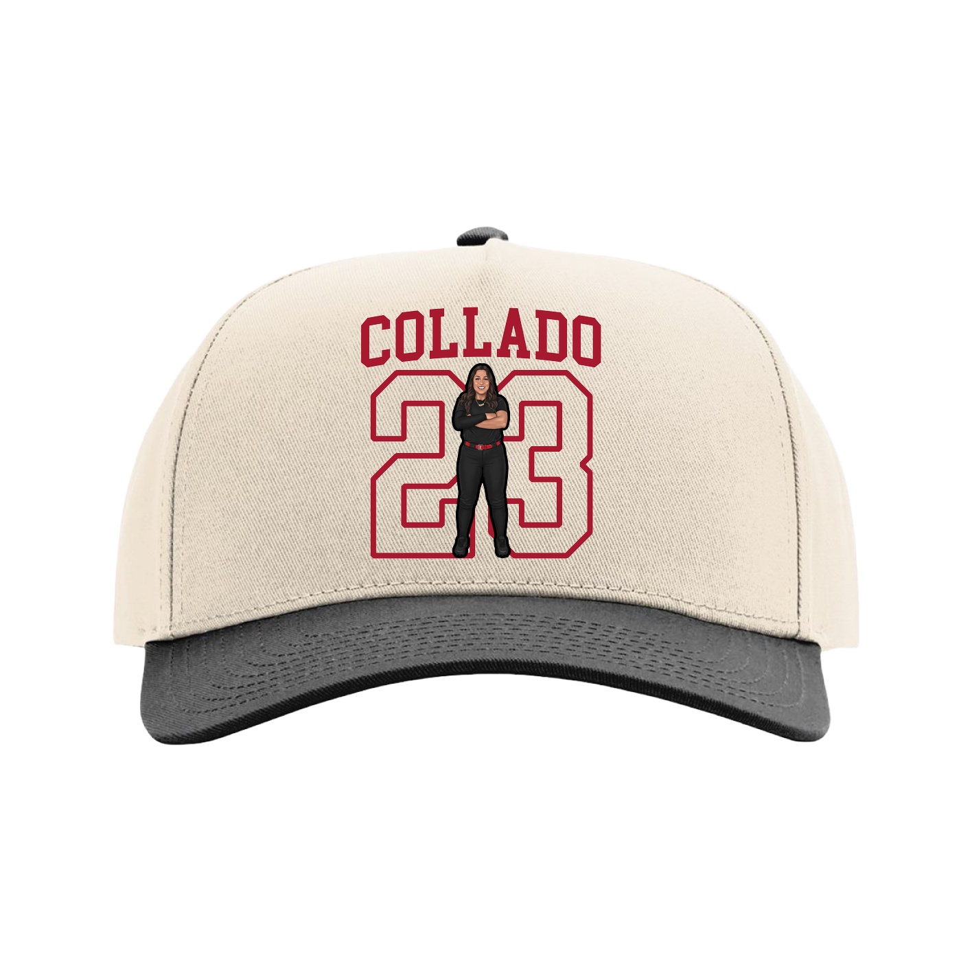 Full Fabric Five-Panel Champ Cap — Shirsey in Cream/Black