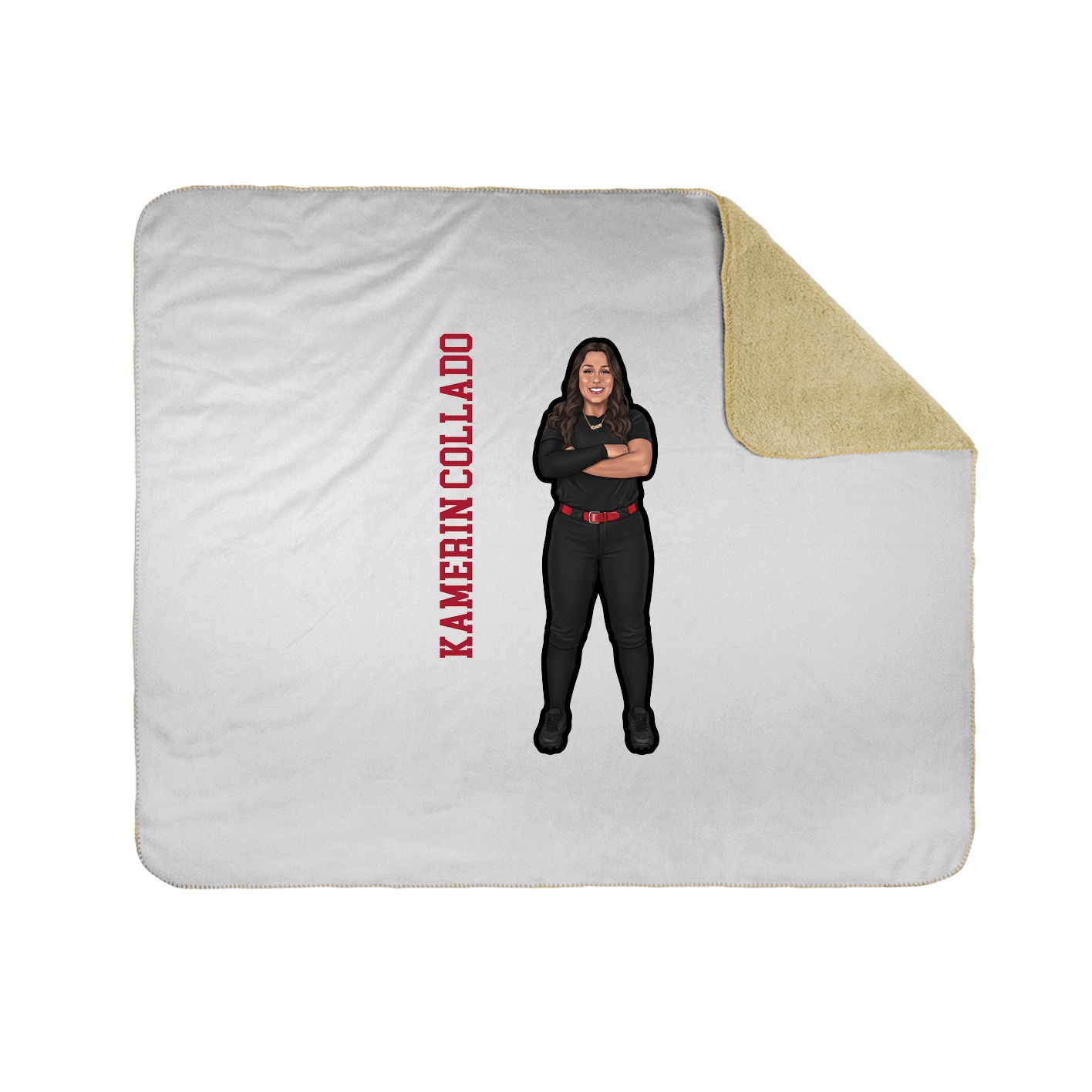 Throw Blanket — Name Vertical in White