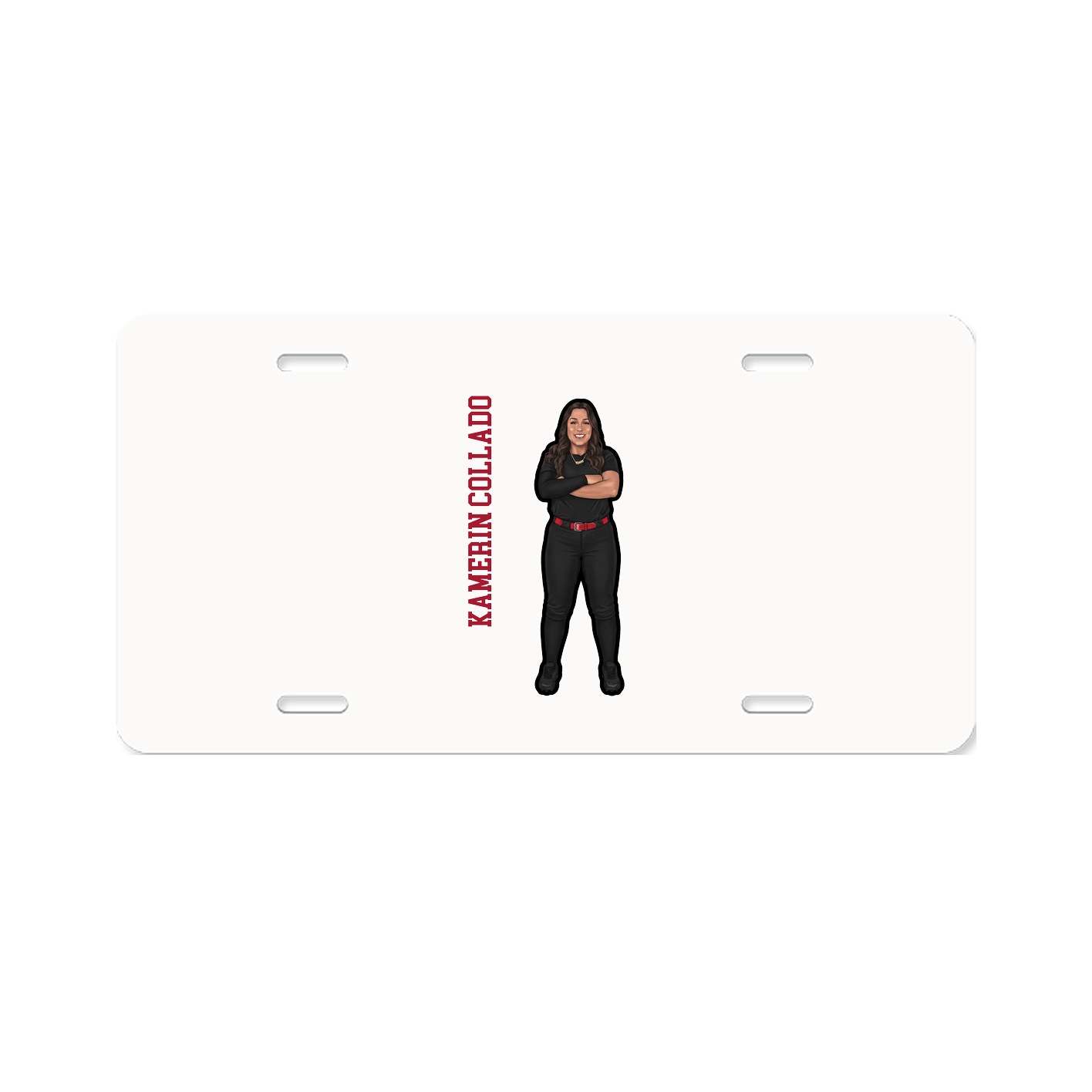 License Plate — Name Vertical in Classic