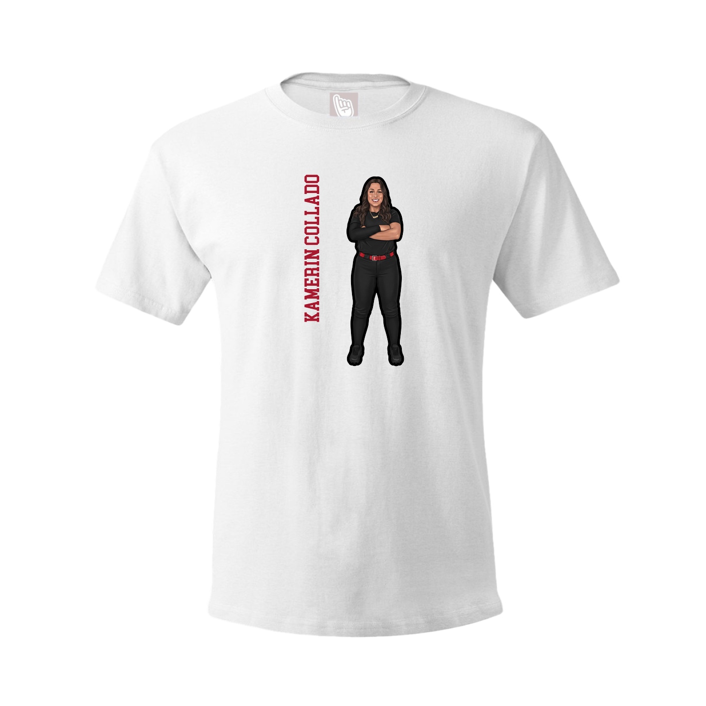 Youth Tee — Name Vertical in White